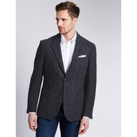 M&S Collection Luxury Pure Wool Tailored Fit Harris Tweed Jacket