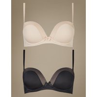 M&S Collection 2 Pack Padded Strapless Bras A-E