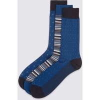 M&S Collection Luxury 3 Pairs Of Cotton Rich Socks