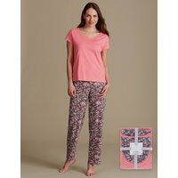 M&S Collection Pure Cotton Ditsy Floral Print Pyjamas