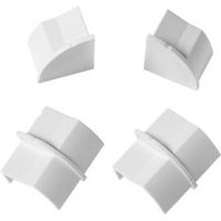 D-Line ABS Plastic White Connector & End Cap (W)22mm Pack Of 4