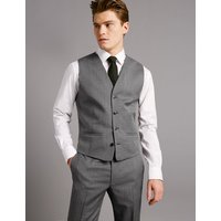 Autograph Grey Textured Tailored Fit Wool Waistcoat
