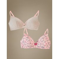 Angel 2 Pack Moulded Non Wired Full Cup Bras