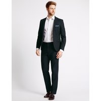 M&S Collection Pure Cotton Textured Tailored Fit Jacket