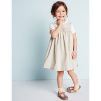 Marie-Chantal Girls Cotton Textured Woven Pinny With Stretch (3 Months - 5 Years)