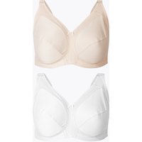 M&S Collection 2 Pack Total Support Non-Wired Full Cup Bras B-G