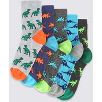 5 Pairs Of Freshfeet Animal Print Socks (1-14 Years)