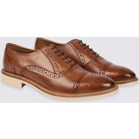 M&S Collection Leather Contrast Sole Brogue Shoes