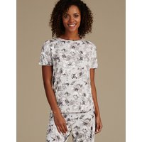 M&S Collection Floral Print Short Sleeve Pyjama Top