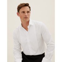 M&S Collection Cotton Blend Tailored Fit Shirt