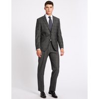 Savile Row Inspired Charcoal Checked Tailored Fit Jacket