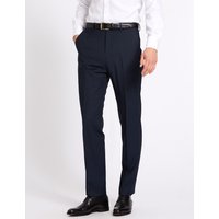 Savile Row Inspired Indigo Tailored Fit Wool Trousers