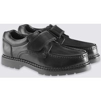 Kids' Leather Riptape School Shoes With Freshfeet