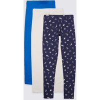 3 Pack Cotton Leggings With Stretch (3-14 Years)