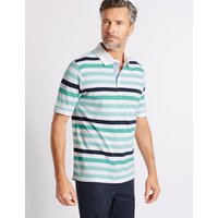Blue Harbour Big & Tall Pure Cotton Striped Polo Shirt