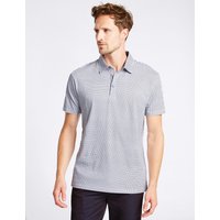 M&S Collection Big & Tall Pure Cotton Checked Polo Shirt