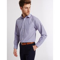 M&S Collection 2in Longer Cotton Rich Regular Fit Shirt