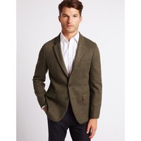 M&S Collection Brown Textured Slim Fit Jacket