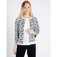 M&S Collection Floral Print Collarless Jacket