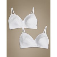 Angel 2 Pack Broderie Padded Full Cup First Bras