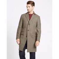M&S Collection Luxury Pure Wool Single Breasted Overcoat