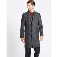 M&S Collection Luxury Pure Wool Peak Collar Overcoat