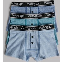 Autograph 3 Pack Micro Stripe Cotton Trunks With Stretch (6-16 Years)