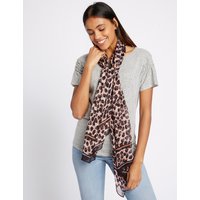 M&S Collection Pure Silk Animal Print Scarf