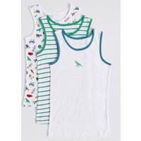 M&S Collection 3 Pack Pure Cotton Vests (2-8 Years)