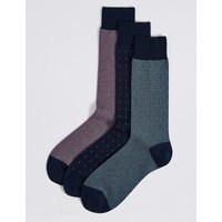 M&S Collection Luxury 3 Pairs Of Luxury Egyptian Cotton Socks