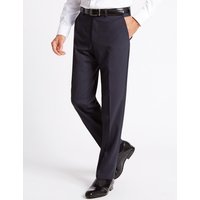 Savile Row Inspired Navy Tailored Fit Wool Trousers