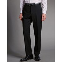 Autograph Big & Tall Black Tailored Fit Wool Trousers