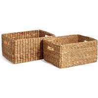 Water Hyacinth Set Of 2 Storage Baskets