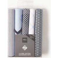 M&S Collection 5 Pack Handkerchiefs With Sanitized Finish