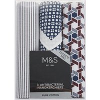 M&S Collection 3 Pack Handkerchiefs With Sanitized Finish