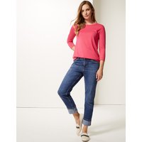 M&S Collection Turn Up Mid Rise Slim Leg Jeans