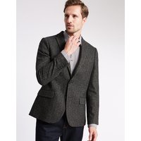 M&S Collection Slim Fit Textured 2 Button Jacket