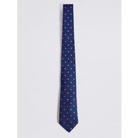 M&S Collection Luxury Pure Silk Spotted Tie