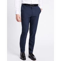Limited Collection Blue Checked Modern Slim Fit Trousers