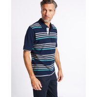 Blue Harbour Pure Cotton Striped Polo Shirt