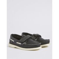 Kids’ Leather Riptape Boat Shoes