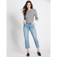 M&S Collection Mid Rise Cropped Straight Leg Jeans