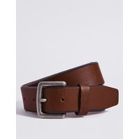 M&S Collection Bevelled Edge Leather Buckle Belt