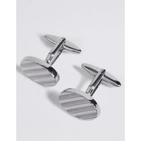 M&S Collection Oval Striped Cufflinks