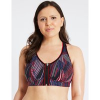 M&S Collection Post Surgery Extra High Impact Zip Front Sports Bra A-G