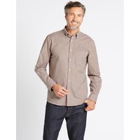 Blue Harbour Cotton Rich Checked Shirt With Pocket