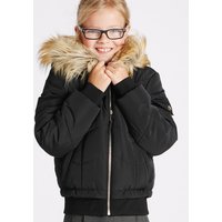 Faux Fur Zipped Through Jacket With Stormwear (3-16 Years)