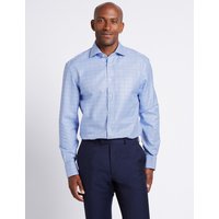 M&S Collection Luxury Pure Cotton Non-Iron Textured Shirt