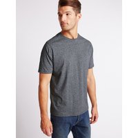 M&S Collection Pure Cotton Textured Crew Neck T-Shirt