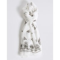 M&S Collection Paisley Border Print Scarf
